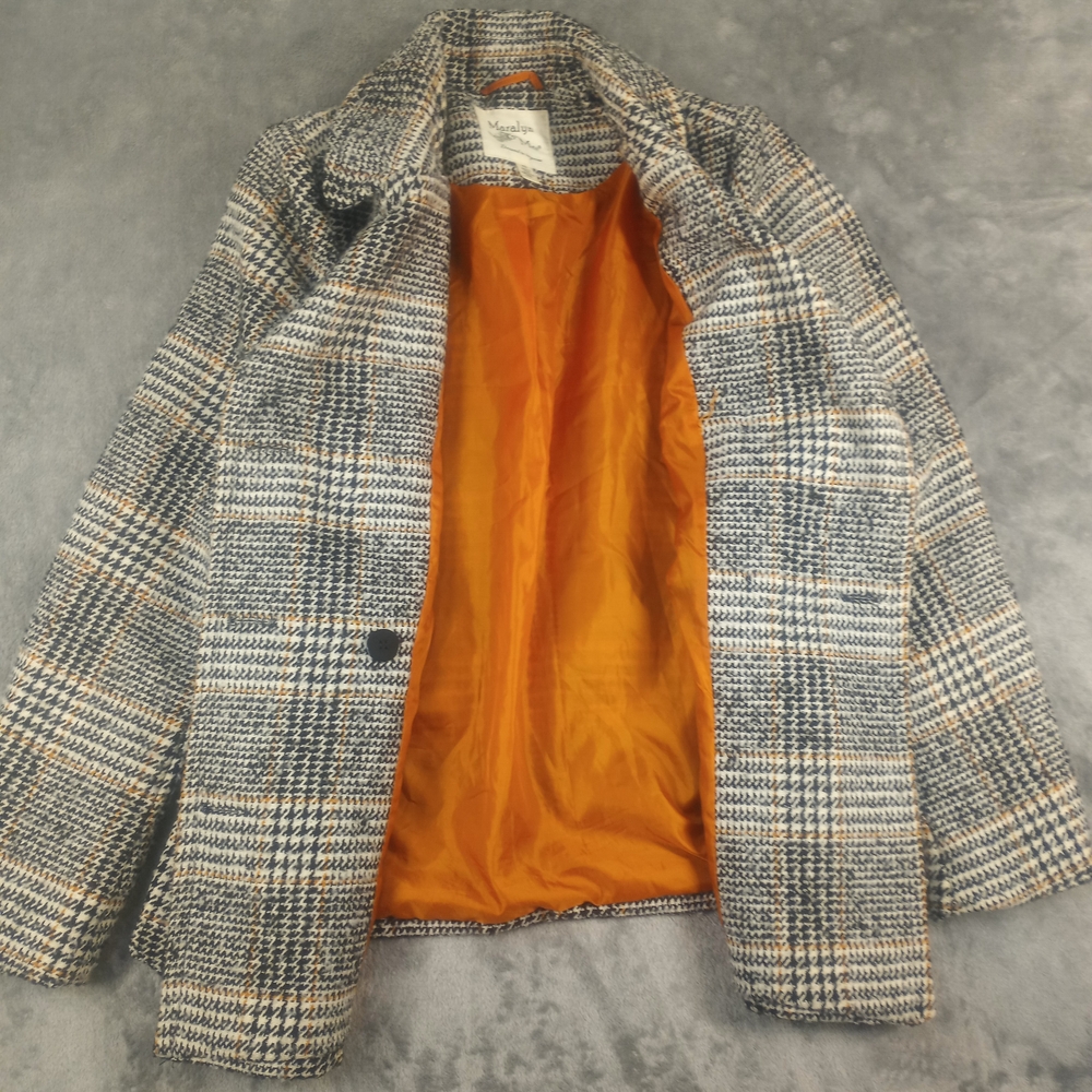 Maralyn & Me Double Breasted Jacket Pea Coat Size XS  Brand Retro Plaid Academia - Picture 7 of 16